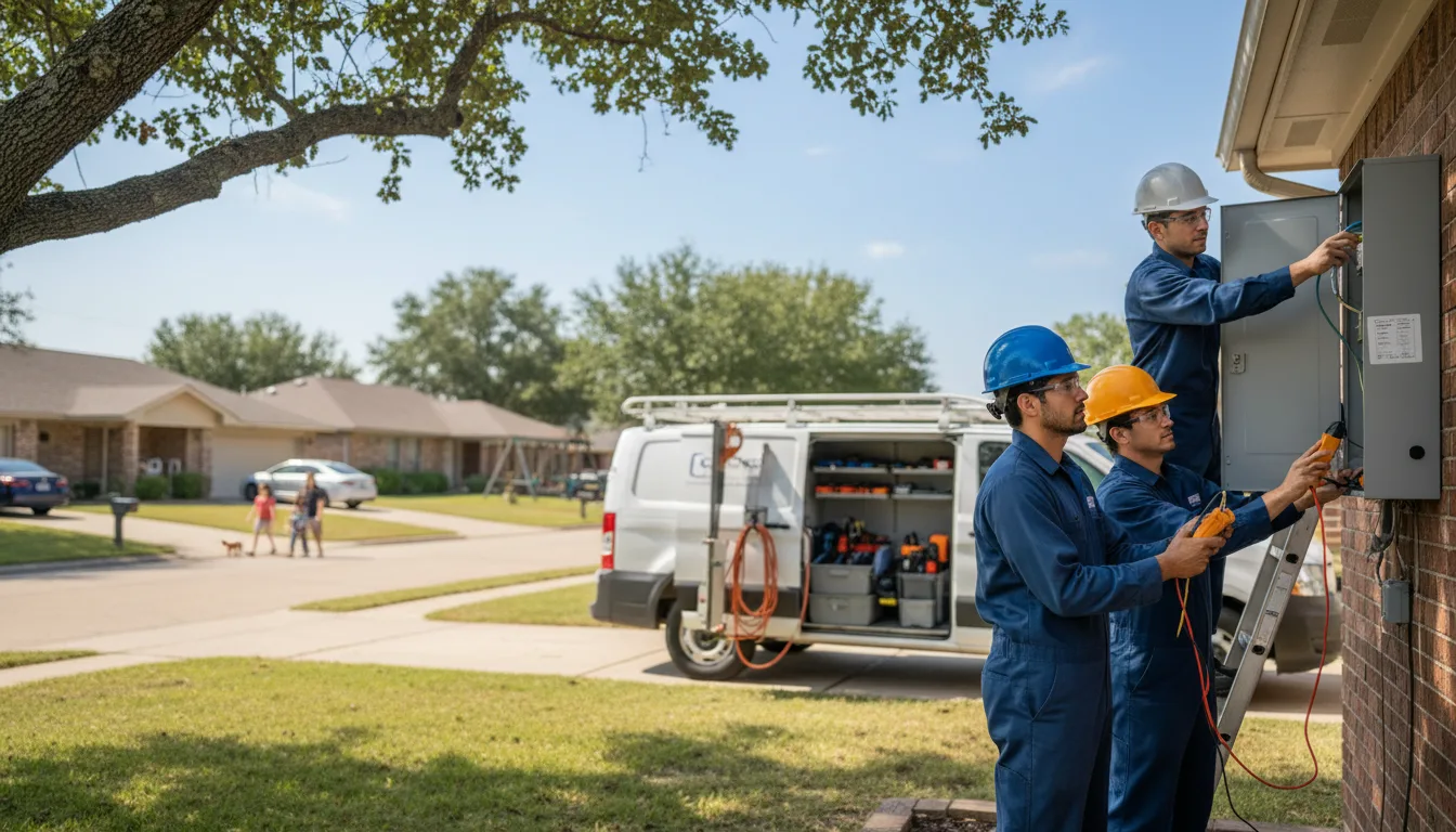 Certified electrician providing emergency electrical services in Cedar Lane, TX